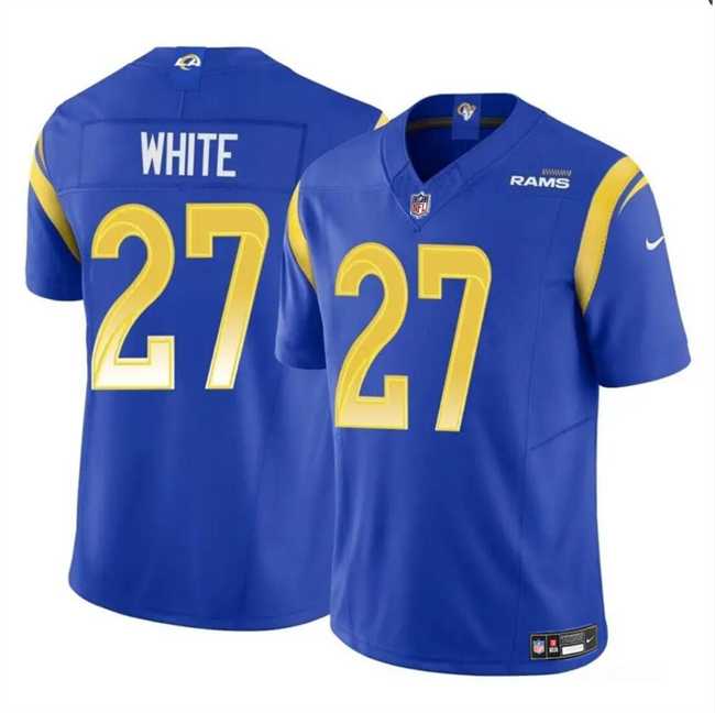 Men & Women & Youth Los Angeles Rams #27 TreDavious White Blue 2024 F.U.S.E. Vapor Untouchable Football Stitched Jersey->los angeles rams->NFL Jersey